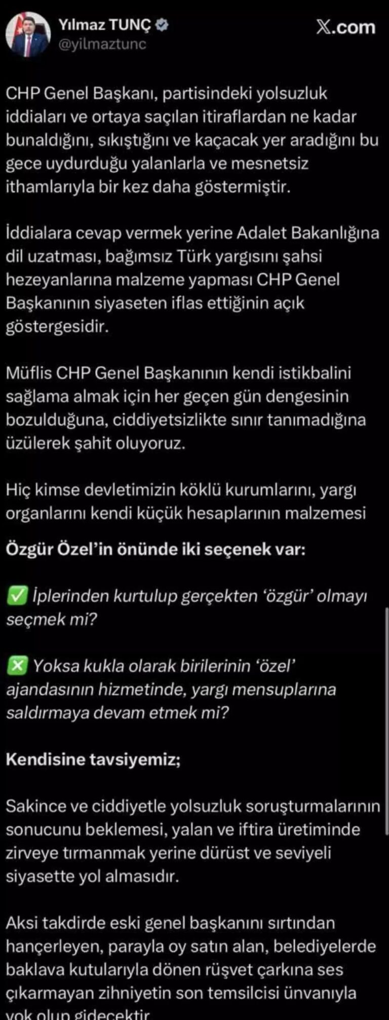adalet bakani tunctan ozgur ozele sert elestiri JG3pKKjU