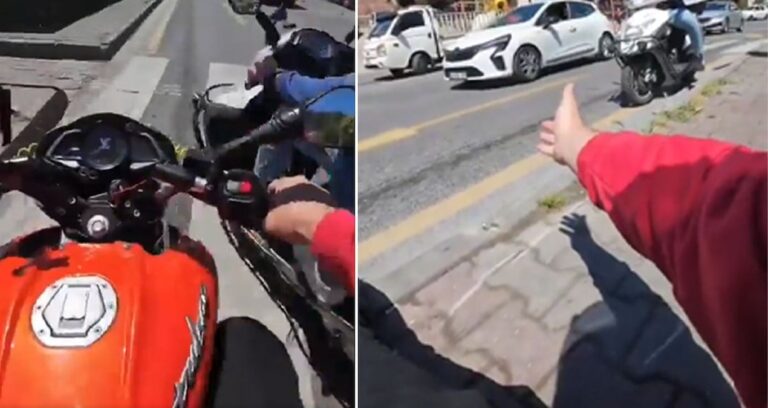 dusurdukleri motosikletliyi yerden bile kaldirmadilar yardim edin agabey manyak bunlar Tj7yX2nJ