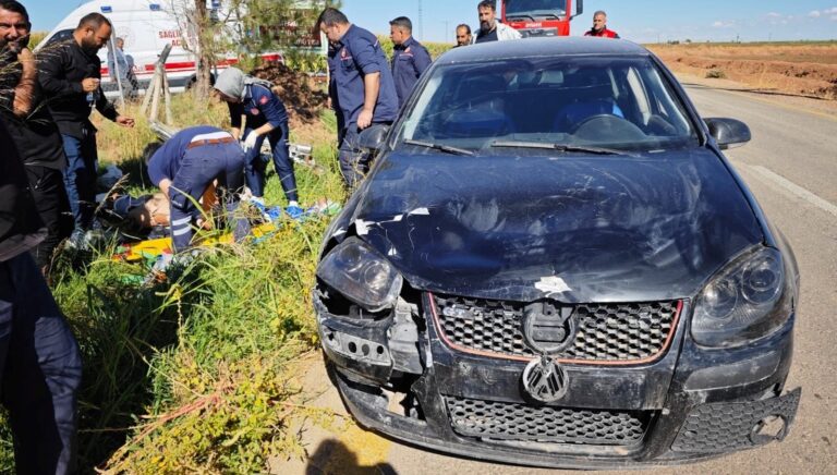 mardinde otomobil ile motosikletin carpistigi kazada 1 kisi yaralandi ySKNNMY2.jpg